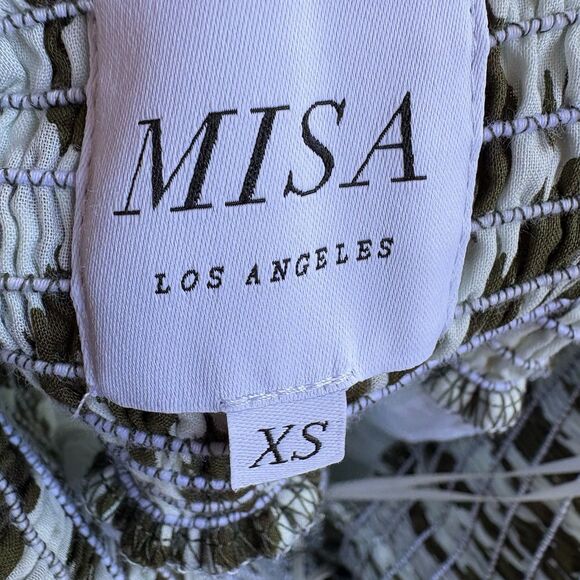 MISA Los Angeles Tula Halter Mini Dress Women XS Smocked Waist Tropical Vacation - Picture 5 of 10